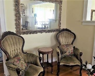 Pair of Victorian style carved chairs