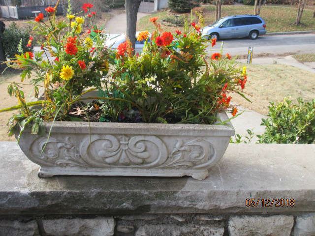 one of many concrete planters 