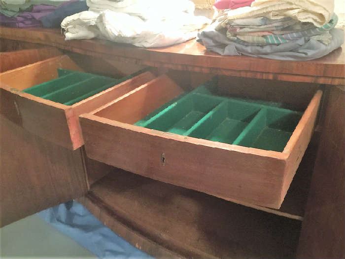 credenza velvet lined drawers