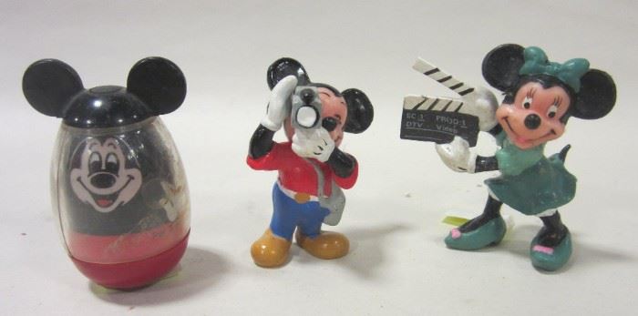 	TWO APPLAUSE HONG KONG MICKEY & MINNIE MOUSE FIGURES AND MICKEY MOUSE "WEEBLE