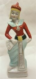 CHINESE PORCELAIN FIGURE OF A DANCER, OLD. 6.5" TALL