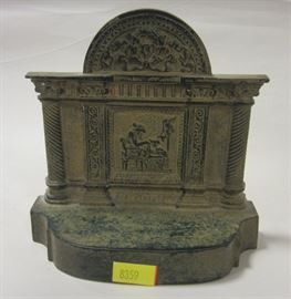 OLD CAST IRON BOOKEND WITH BRONZED PATINA