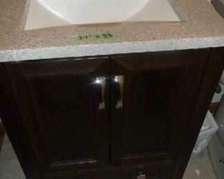 24" VANITY WITH STONE TOP & FAUCET