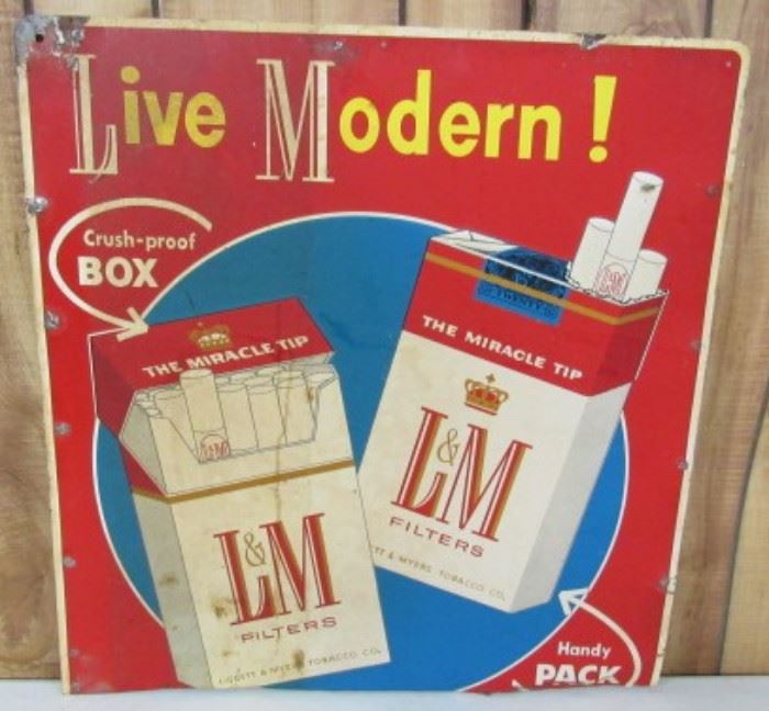 Metal L & M Cigarettes Sign