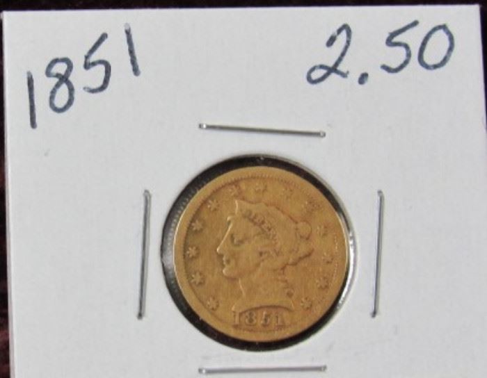 1851 Gold $2.50 Liberty Head Coin