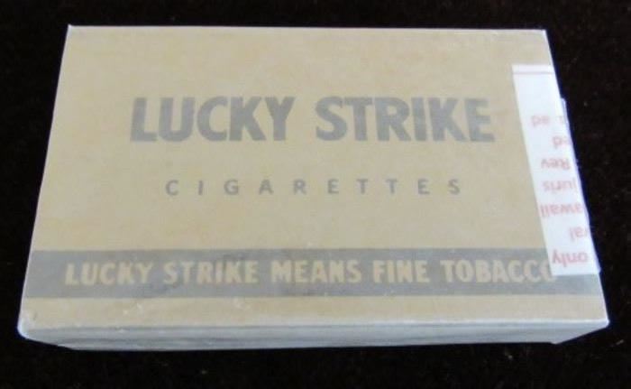 WWII Era Pack of Lucky Strike Cigarettes - Unopened in Wax Paper