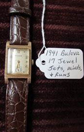1941 Bulova 17 Jewel Man's Wrist Watch