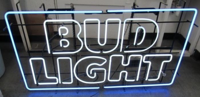 Large Neon Bud Light Beer Sign