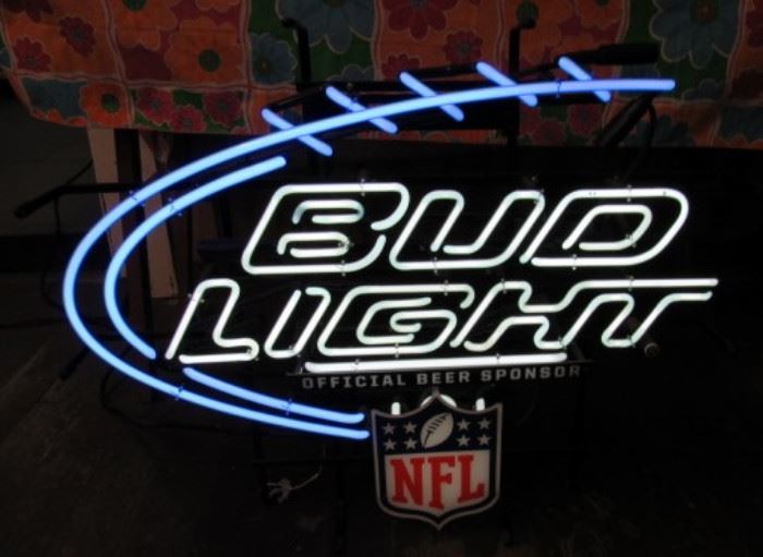 Neon NFL Bud Light Beer Sign