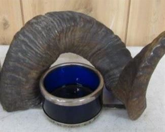 Ram Horn w/Cobalt Ashtray 