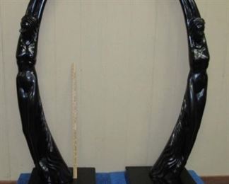 68" Tall Black Art Statues