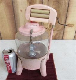 1940's - 1950's Metal & Glass Toy Wringer Washer
