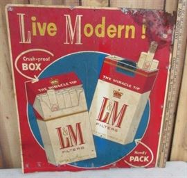 Metal L & M Cigarette Sign
