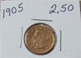 1905 Gold $2.50 Coin