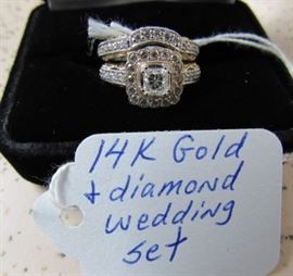 14K Gold & Diamond Wedding Set