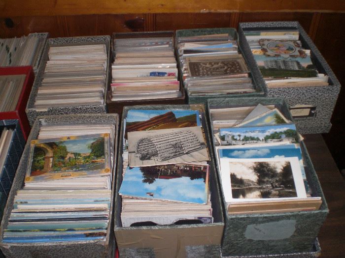 large collection of post cards