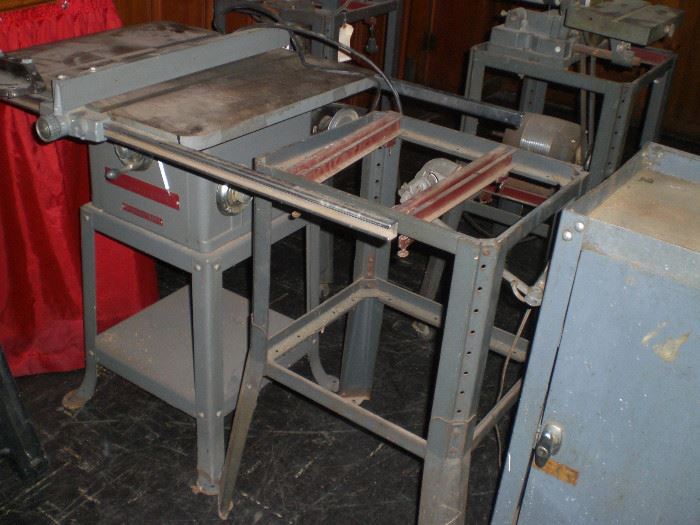 table saw and tool cabinets 