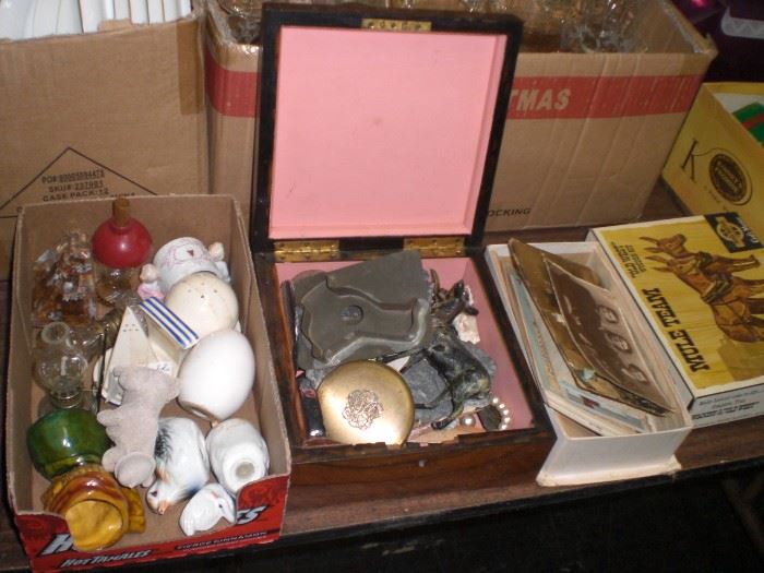 boxes of small collectibles