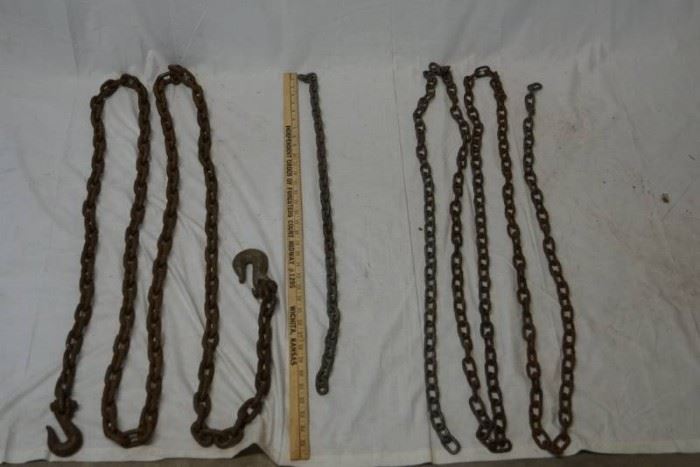 3 Heavy Duty Chains, Multiple Lengths 1 With Hoo ...