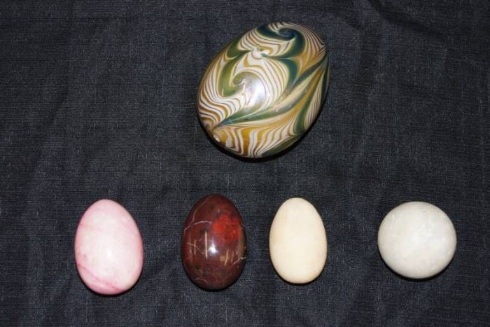 5 Collectible Decorative Eggs  Marble and Other ...