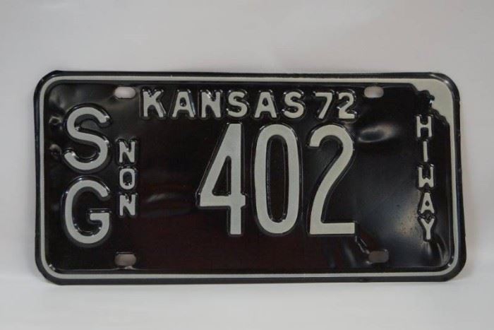 1972 Kansas Licence Plate