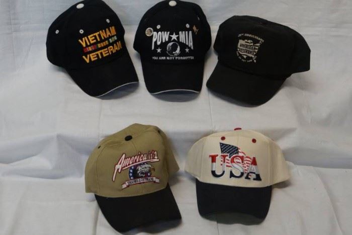Lot of 5 Mens Hats  POW, Vietnam, Veterans...