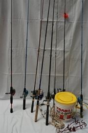 Lot of 8 Fishing Rod Reels  Bonus