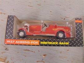 1937 AhrensFox Fire Truck Bank