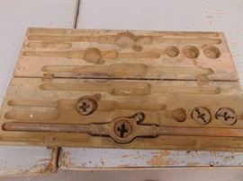 Vintage Partial Die Set in Wood Box