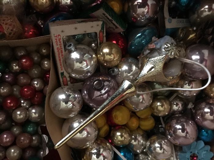 Large assortment of vintage Christmas ornaments