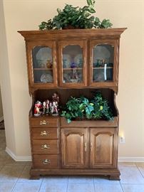 Ethan Allen curio cabinet with copper sink