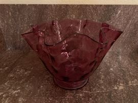 Antique cranberry blown glass