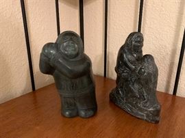 Aardvark figures to please from Canada - black soapstone figurines