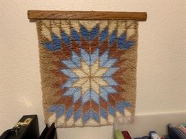 Handmade rug wall hanging