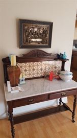 antique marble top side table
