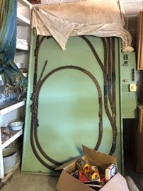Train track and train cars in box