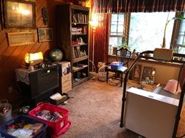 lamps, globes, books