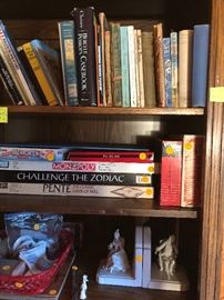 books, bookends, board games