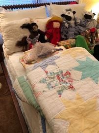quilts, vintage toys