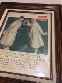 framed Coca-Cola advertisement