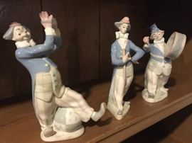 Three Porcelain Clowns From Spain