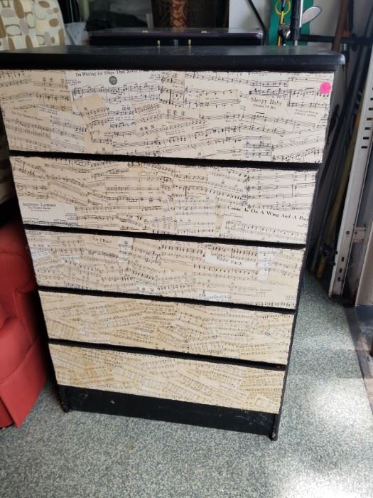 Music themed chest of drawers