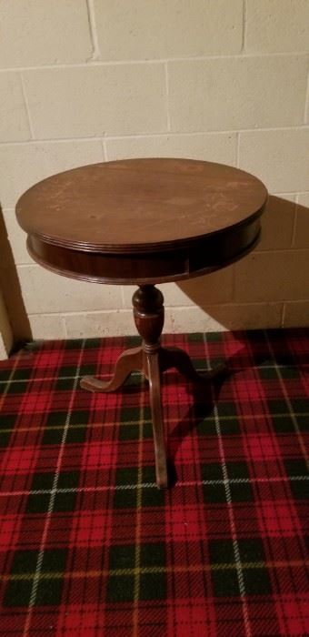 Small round pedestal table