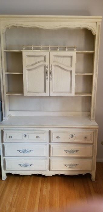 French Provincial dresser with hutch