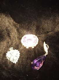 diamond, amethyst pendants and pearl enhancer