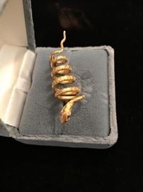 gold snake pin