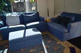 Sofa and love seat with ottoman