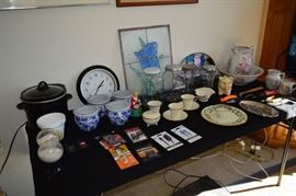 Lennox, crock pot, stained glass pieces, pitcher and bowl