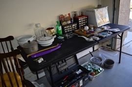 Tools, nuts, bolts, screws, tool box, counter rotisserie