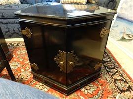 Black lacquer Asian tables
